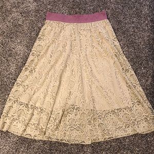 LuLaRoe Lola - Cream Lace Skirt